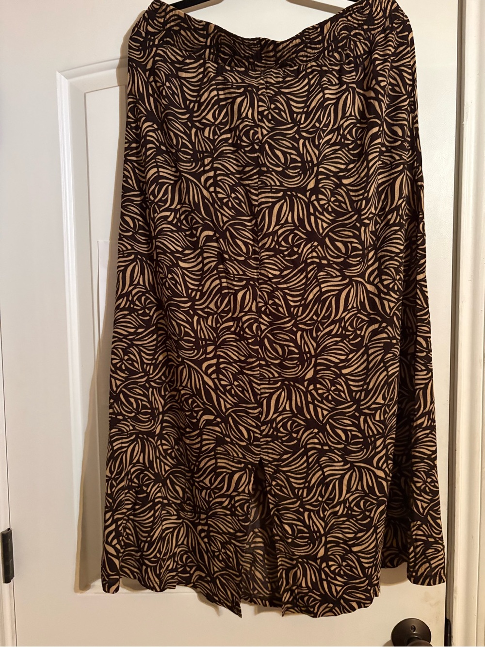 Scarlett Brown & Tan Printed Maxi Skirt with Tassel Drawstring - Picture 2 of 3